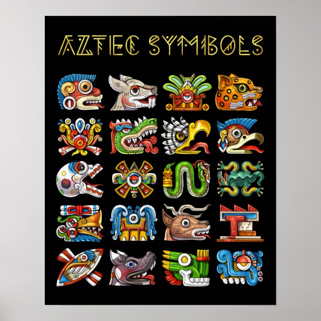 Póster Símbolos aztecos (Frente)
