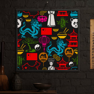 Póster Símbolos chinos