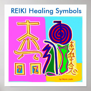 Póster Símbolos curativos 2016 de REIKI por Navin