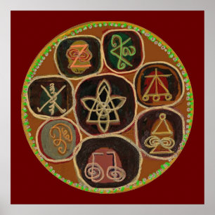 Póster Símbolos curativos de Reiki de KARUNA Abr 2011
