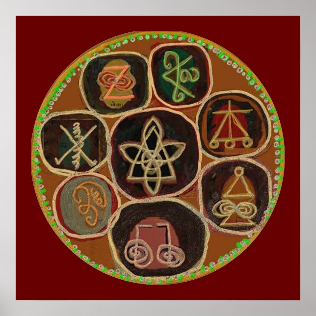 Póster Símbolos curativos de Reiki de KARUNA Abr 2011 (Frente)