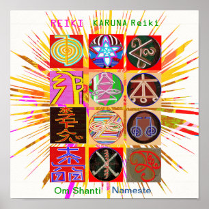 Póster Símbolos curativos de REIKI KARUNA