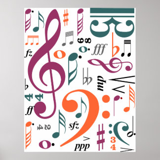 Póster Símbolos de la música
