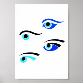 Póster Símbolos de los ojos de los barcos pesqueros grieg