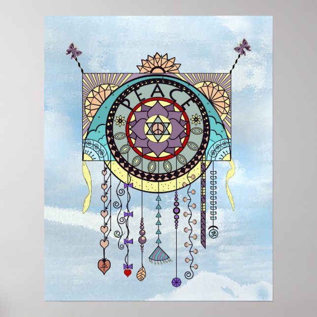 Póster Símbolos de paz Kite Dangle Print (Frente)