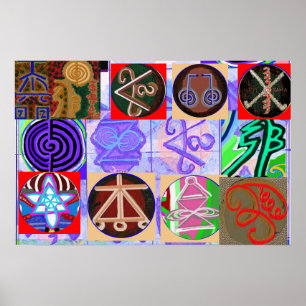 Póster Símbolos de Reiki n Karuna Reiki