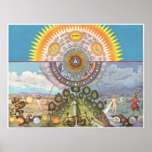 Póster Símbolos de Rosicrucian de la trinidad