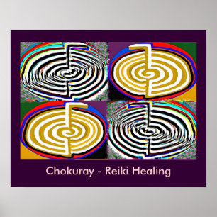 Póster Símbolos del Maestro de Sanación Karuna de REIKI