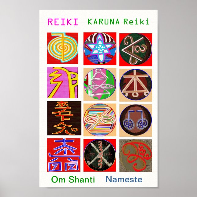 Póster Símbolos del Maestro de Sanación REIKI KARUNA (Frente)