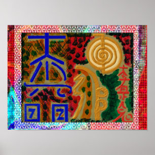 Póster Símbolos del Maestro de Sanación Reiki Karuna