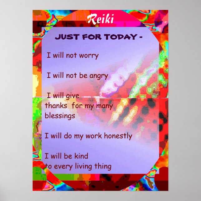 Póster Símbolos del maestro sanador de REIKI Karuna (Frente)