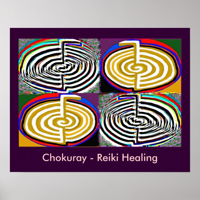 Póster Símbolos del maestro sanador de REIKI Karuna (Frente)