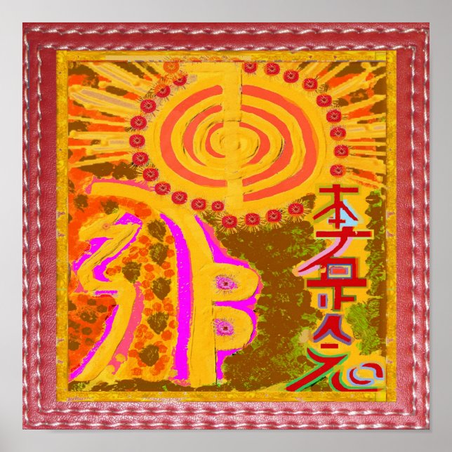 Póster Símbolos del maestro sanador de REIKI Karuna (Frente)