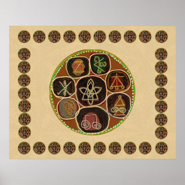 Póster Símbolos del maestro sanador de REIKI Karuna (Frente)