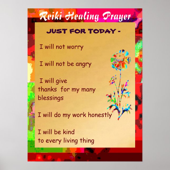 Póster Símbolos del maestro sanador de REIKI Karuna (Frente)