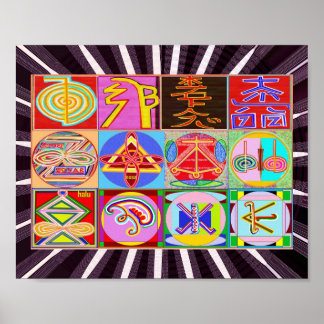 Póster Símbolos del maestro sanador de REIKI Karuna