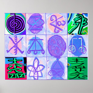 Póster Símbolos del maestro sanador de REIKI Karuna