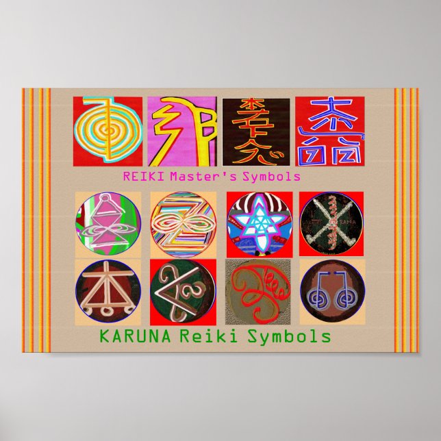 Póster Símbolos del maestro sanador - Papel premium (Frente)