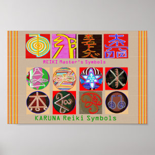 Póster Símbolos del maestro sanador - Papel premium
