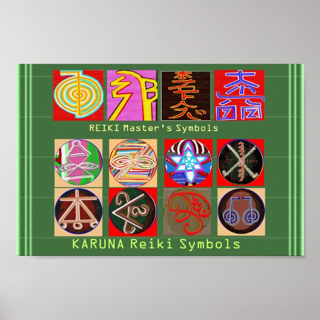 Póster Símbolos del maestro sanador - Papel premium (Frente)