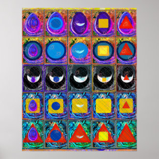 Póster Símbolos elementales Patrón Meditación Ayuda Tattv