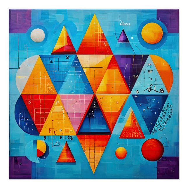 Póster Símbolos geométricos Resumen #09 (Anverso)