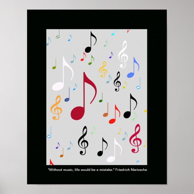 Póster símbolos musicales/ notas musicales (Frente)