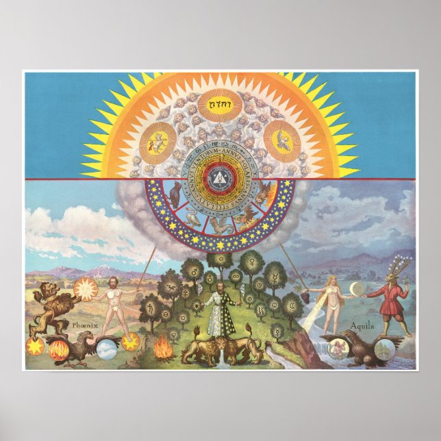 Póster Símbolos rosicrucianos de la Trinidad (Frente)