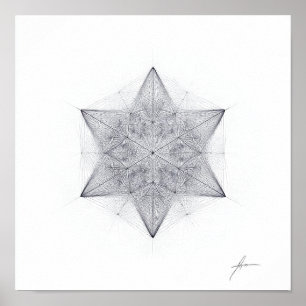 Póster Simetría Espiritual: Geometría Sagrada Icosaedro