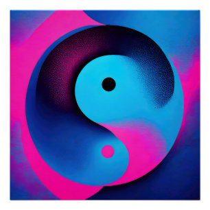 Póster Simetría espiritual Yin Yang Arte abstracto colori