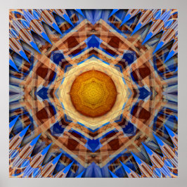 Póster Simetría radiante de brújula celestial