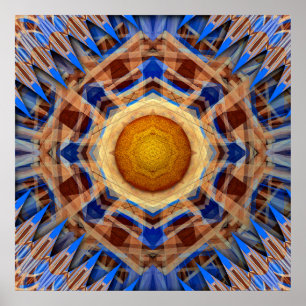 Póster Simetría radiante de brújula celestial