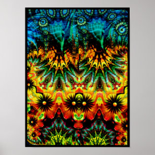 Póster Simétrico abstracto psicodélico colorido