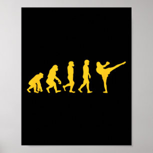 Póster Simio Gorila Evolución Humana Divertida Karate Box