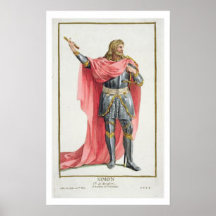 Póster Simon de Montfort (c.1165-1218) de "Receuil des