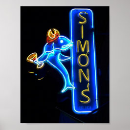 Póster Simons Gorgeous Neon Rótulo Poster