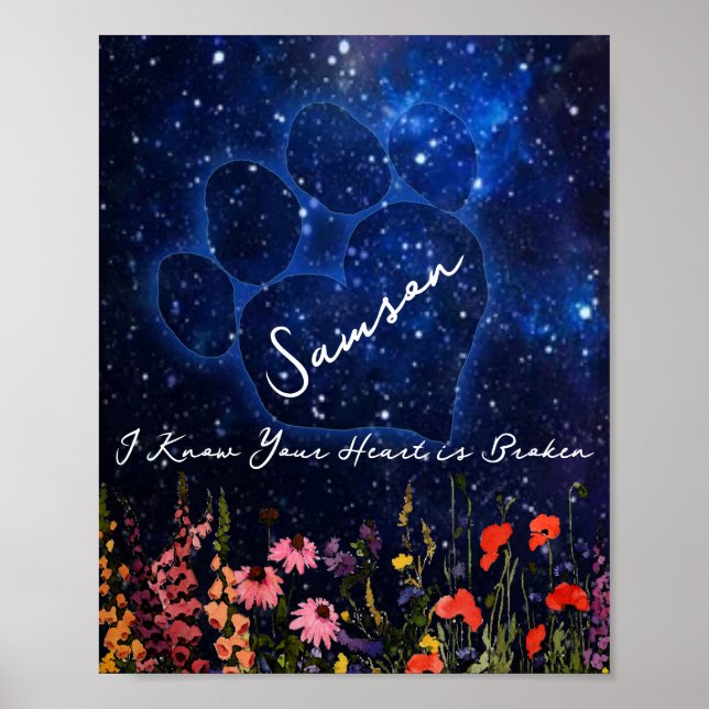 Póster Simpatía por la pérdida de perros mascota (Frente)