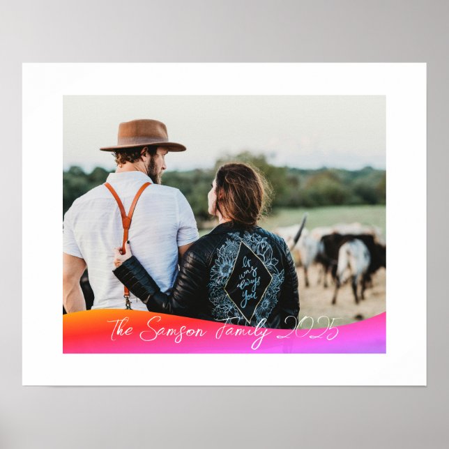 Póster Simple 1 Photo Full Coverage - Script Text Overlay (Frente)