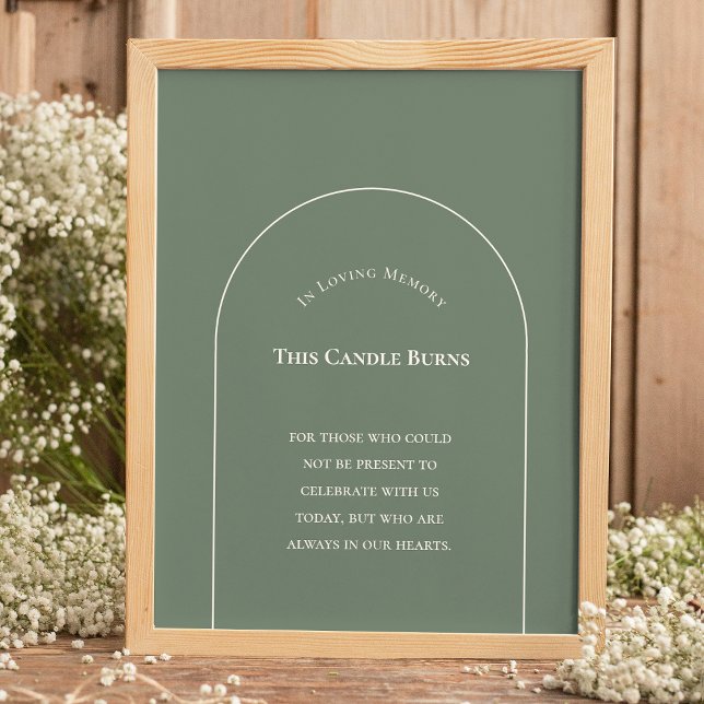 Póster Simple Arco Boho Verde Salvia Esta Vela Arde (Subido por el creador)