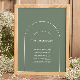 Póster Simple Arco Boho Verde Salvia Esta Vela Arde
