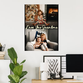 Póster Simple Black Love You Grandma Personalizado foto