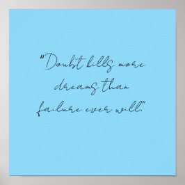 Póster simple black white hand written quote art poster