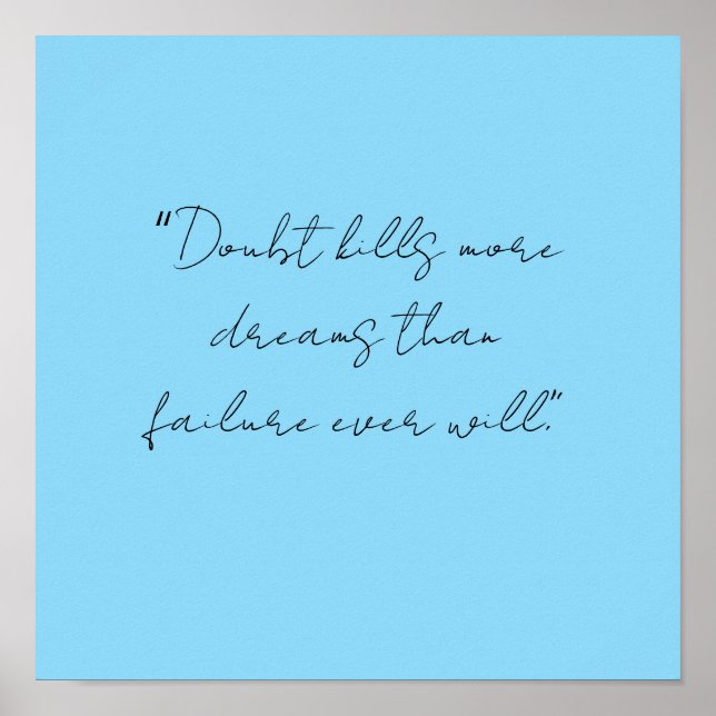 Póster simple black white hand written quote art poster (Frente)