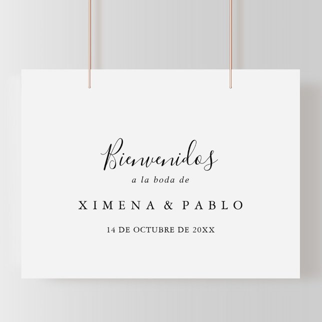 Póster Simple Boda Minimalista Bienvenidos Rótulo (Subido por el creador)