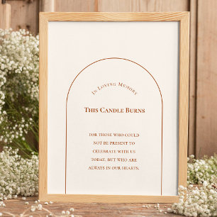 Póster Simple Boho Arco Marfil Boda Esta Vela Arde