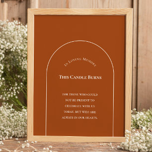 Póster Simple Boho Arco Terracota Esta Vela Arde