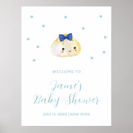 Póster Simple Boy Little Dumpling Bienvenida Baby Shower