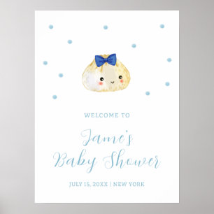 Póster Simple Boy Little Dumpling Bienvenida Baby Shower