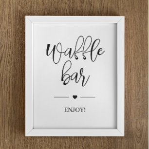 Póster Simple Bridal Shower Waffle bar Poster