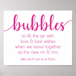 Póster Simple Bubbles | Berry Pink Party Event Station